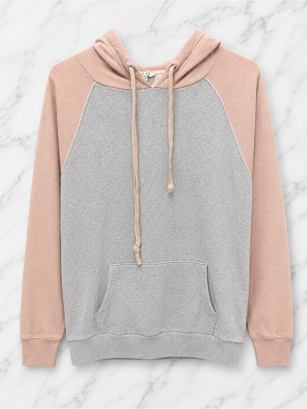 American Eagle Color Block Hoodie | Gray & Blush Pink | Size Medium - Picture 2 of 3